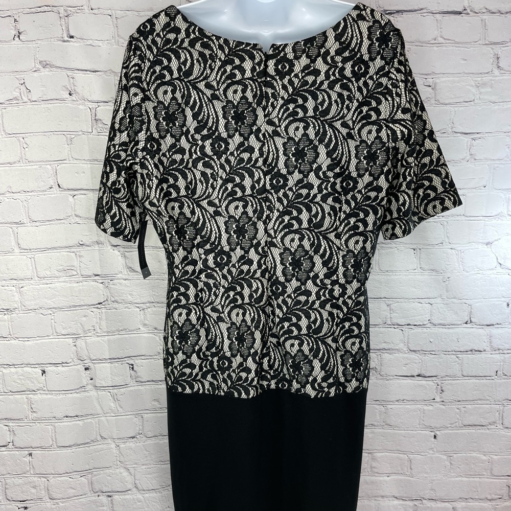 Worthington Sheath Dress Womens Size 14 Polar Bear Black Lace Lined New w/Tags